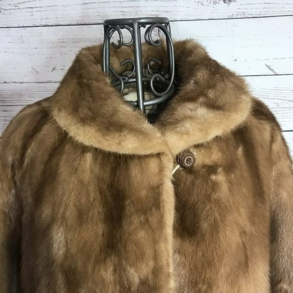 AJ Ugent Autumn Haze Emba Natural Brown Mink Coat - Picture 12 of 16